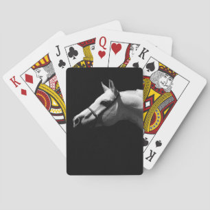 Zwarte en witte paarden pokerkaarten