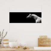 Zwarte en witte paarden poster (Keuken)