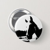 Zwarte en witte paarden ronde button 5,7 cm (Voorkant /achterkant)
