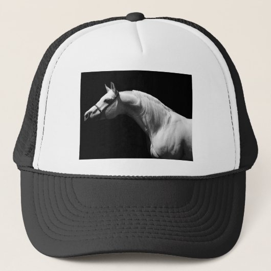 Zwarte en witte paarden trucker pet (Voorkant)