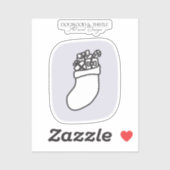 Zwarte en witte Paarse kerststaart Sticker (Vel)