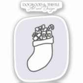 Zwarte en witte Paarse kerststaart Sticker (Voorkant)