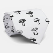 Zwarte en witte paddenstoelen stropdas (Opgerold)