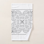 Zwarte en witte paisley bad handdoek (Handdoek)