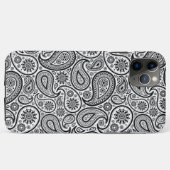 Zwarte en witte  paisley Case-Mate iPhone case (Achterkant (horizontaal))
