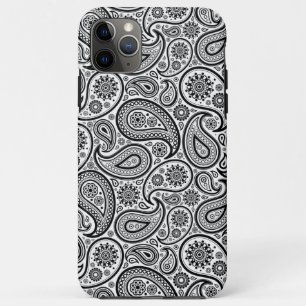 Zwarte en witte  paisley iPhone 11 pro max hoesje