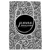 Zwarte en witte  paisley Damaskers Medium Cadeauzakje (Voorkant)