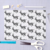 Zwarte en witte paisley Deer Tissuepapier (Craft)