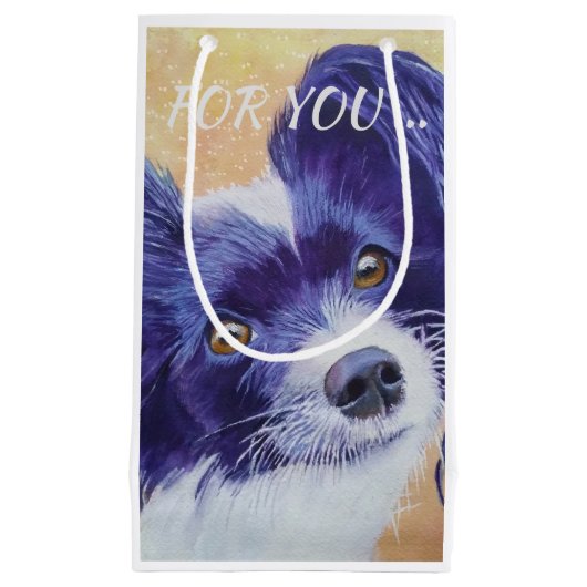 ZWARTE EN WITTE PAPILLON KLEIN CADEAUZAKJE (Voorkant)