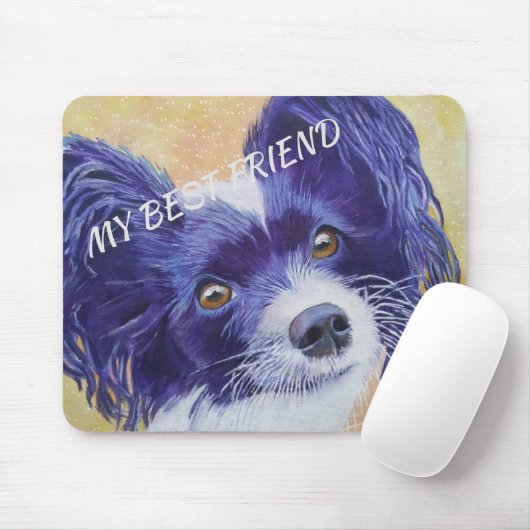 ZWARTE EN WITTE PAPILLON MUISMAT (Met muis)