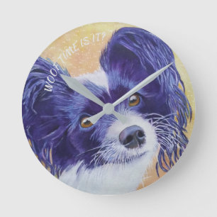 ZWARTE EN WITTE PAPILLON RONDE KLOK