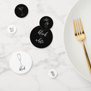 Zwarte en Witte Partij Confetti