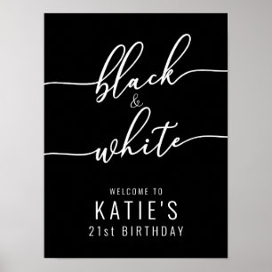 Zwarte en Witte Partij Poster