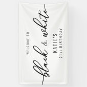 Zwarte en Witte Partij Spandoek (Verticaal)