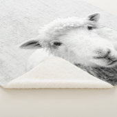 Zwarte en witte peekaboo-schapenminimalistische we sherpa deken (3/4)