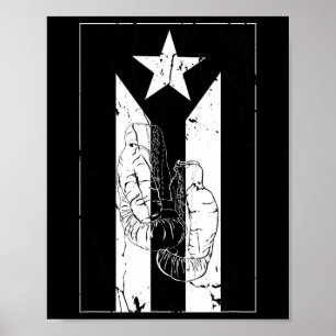 zwarte en witte peper - Rico vlag met boxhandschoe Poster