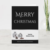 Zwarte en Witte Persoonlijke kerstKaart Kaart (Voorkant)