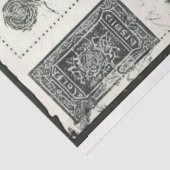  zwarte en witte pioenrozen en vlinder tissuepapier (Detail)