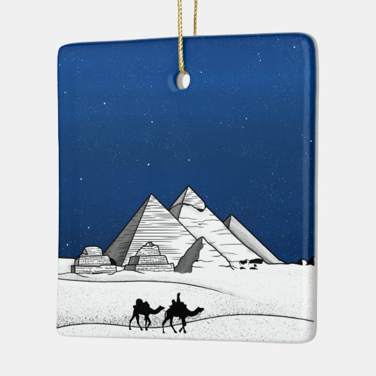 Zwarte en witte piramide Egypte Keramisch Ornament (Links)