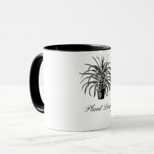 Zwarte en witte Plant Mok