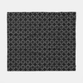 Zwarte en witte poka Dot Fleece Deken (Voorkant (Horizontaal))