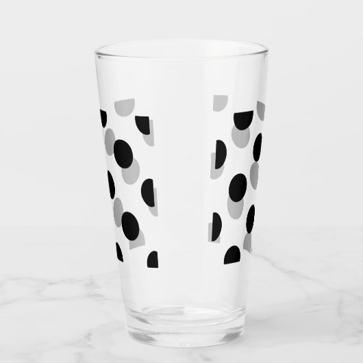Zwarte en witte poka Dot Glas (Links)