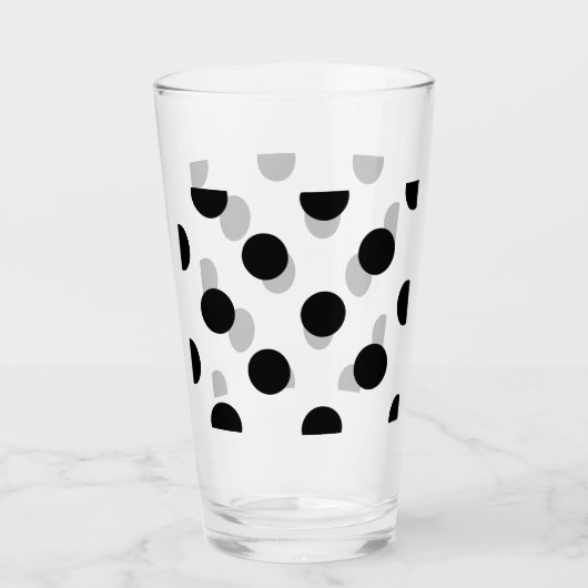 Zwarte en witte poka Dot Glas (Voorkant)
