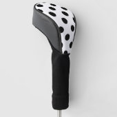 Zwarte en witte poka Dot Golfheadcover (Schuin)