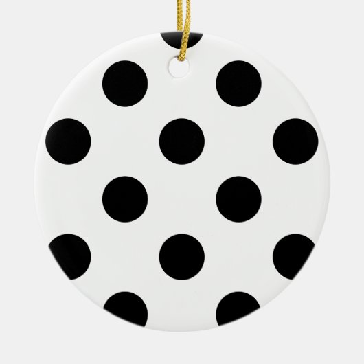Zwarte en witte poka Dot Keramisch Ornament (Voorkant)
