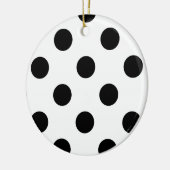 Zwarte en witte poka Dot Keramisch Ornament (Links)