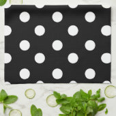 Zwarte en witte poka Dot Kitchen Towel Theedoek (Gevouwen)
