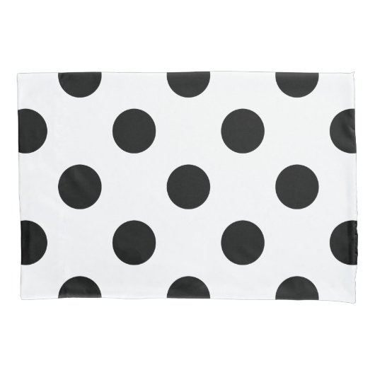 Zwarte en witte poka Dot Kussensloop (Voorkant)