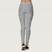 Zwarte en witte poka Dot Leggings (Achterkant)