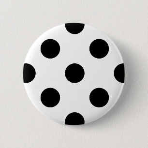 Zwarte en witte poka Dot Ronde Button 5,7 Cm