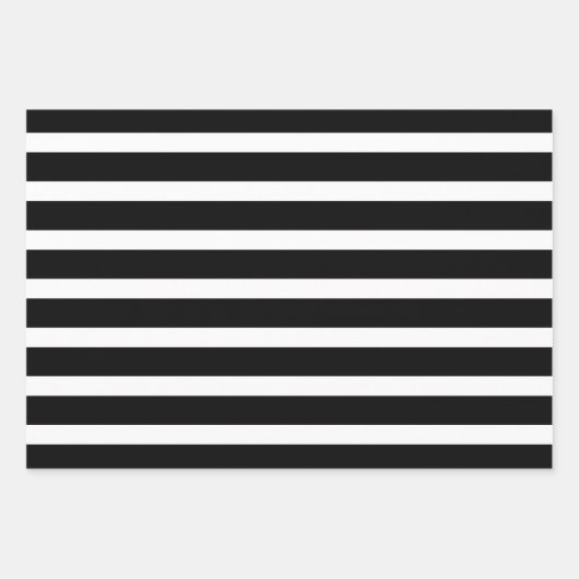Zwarte en witte poka Dot Striped Inpakpapier Vel (Voorkant 3)