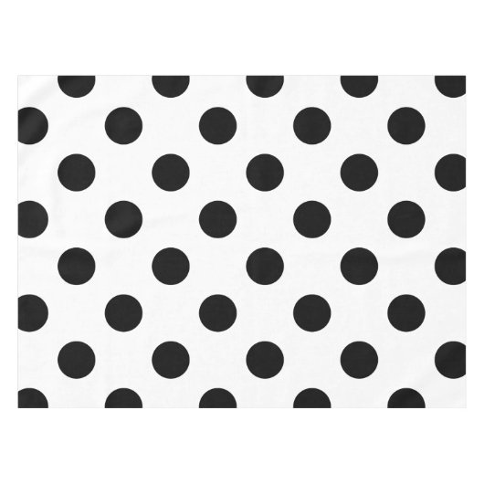 Zwarte en witte poka Dot Tafelkleed (Voorkant (Horizontaal))