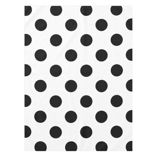 Zwarte en witte poka Dot Tafelkleed (Voorkant)