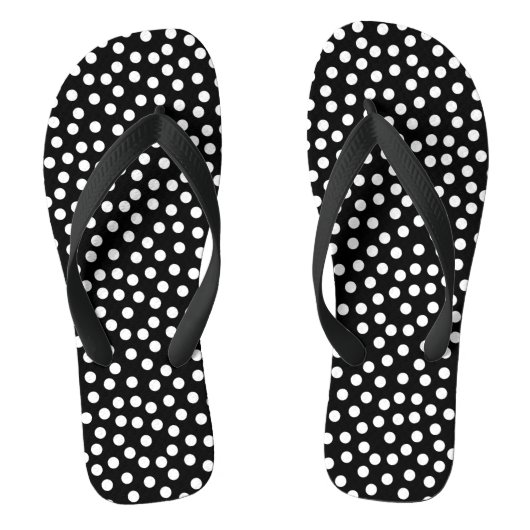 Zwarte en witte poka Dot Teenslippers (Voetbed)