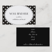 Zwarte en witte poka Dot Visitekaartje (Voorkant / Achterkant)