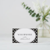 Zwarte en witte poka Dot Visitekaartje (Staand voorkant)