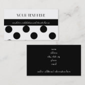 Zwarte en witte poka Dot Visitekaartje (Voorkant / Achterkant)