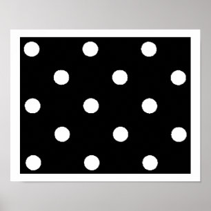 zwarte en witte polkadots poster