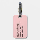 zwarte en witte pooldots met Flamingo Bagagelabel (Achterkant verticaal)