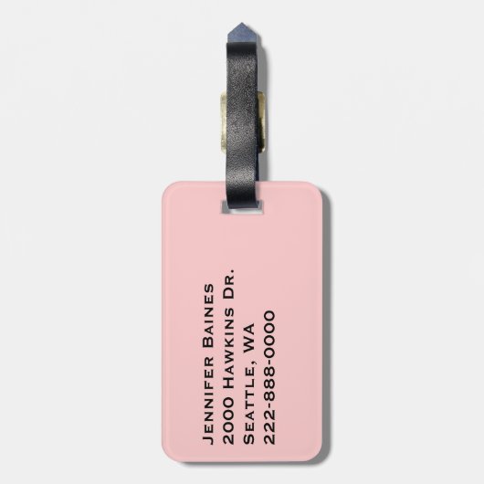  zwarte en witte pooldots met Flamingo Bagagelabel (Achterkant verticaal)