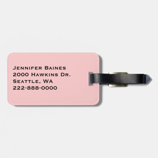  zwarte en witte pooldots met Flamingo Bagagelabel (Achterkant horizontaal)