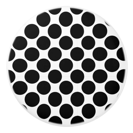 Zwarte en witte poolvlek Ceramic Knob Keramische Knop (Voorkant)