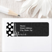 Zwarte en witte poolwand, Stippen; Parijs Etiket (Insitu)