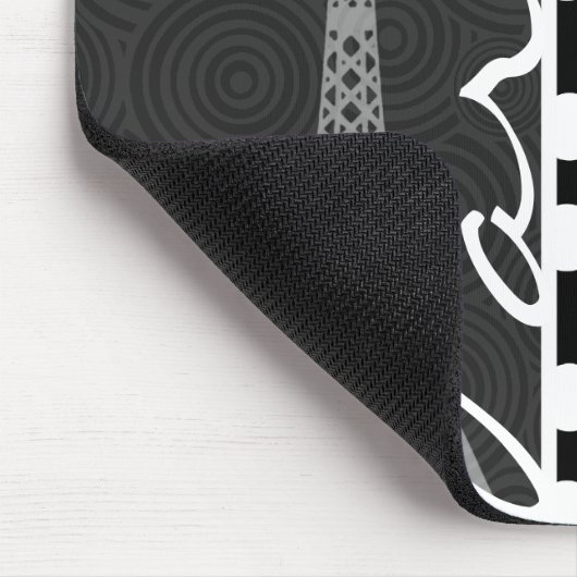 Zwarte en witte poolwand, Stippen; Parijs Muismat (Hoek)