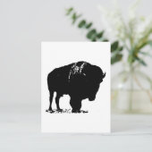 Zwarte en witte Pop Art Bison Buffalo Briefkaart (Staand voorkant)