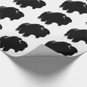 Zwarte en witte Pop Art Bison Buffalo Cadeaupapier (Hoek)